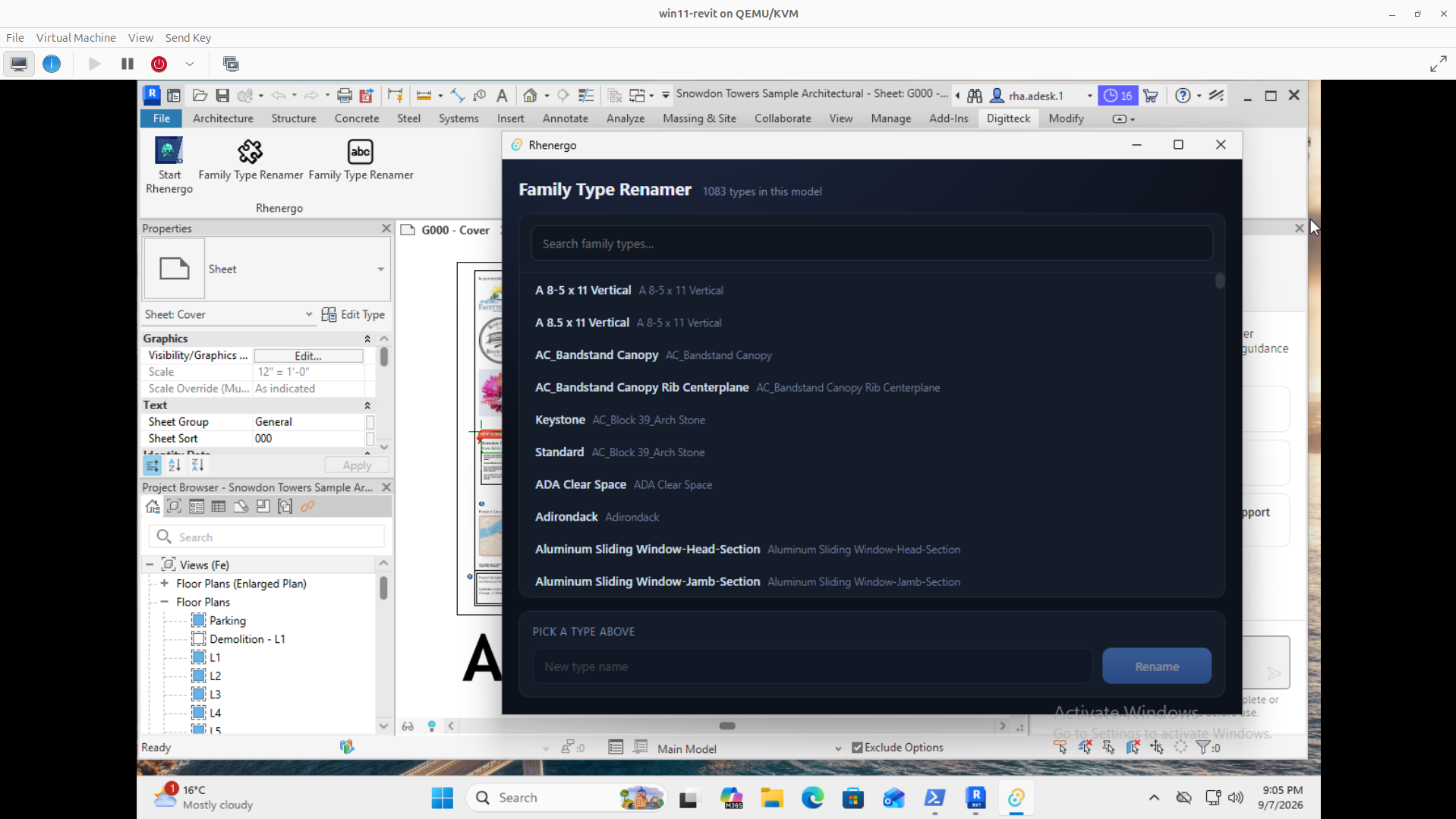 A Code App deployed as a button on the Revit ribbon panel
