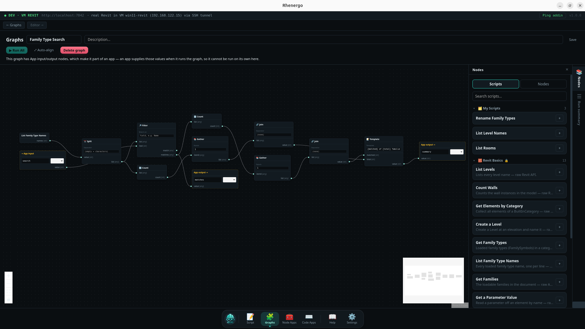 Composer graph executing in Rhenergo